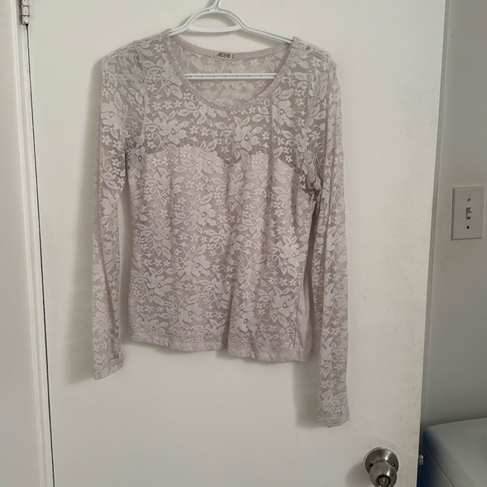 Ardene Long Sleeves White Top